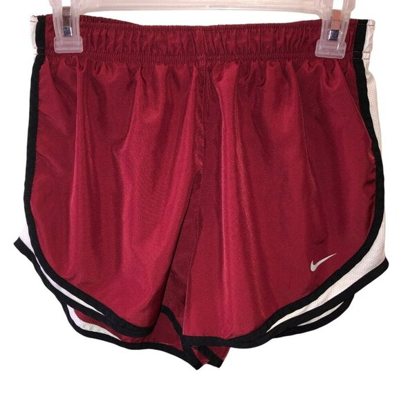 Nike Womens Medium Red White Dri Fit Tempo Athletic Running Shorts Size M - Picture 1 of 9